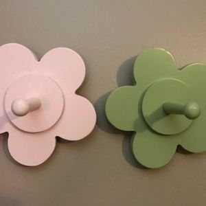 Two flower hooks from Land of Nod